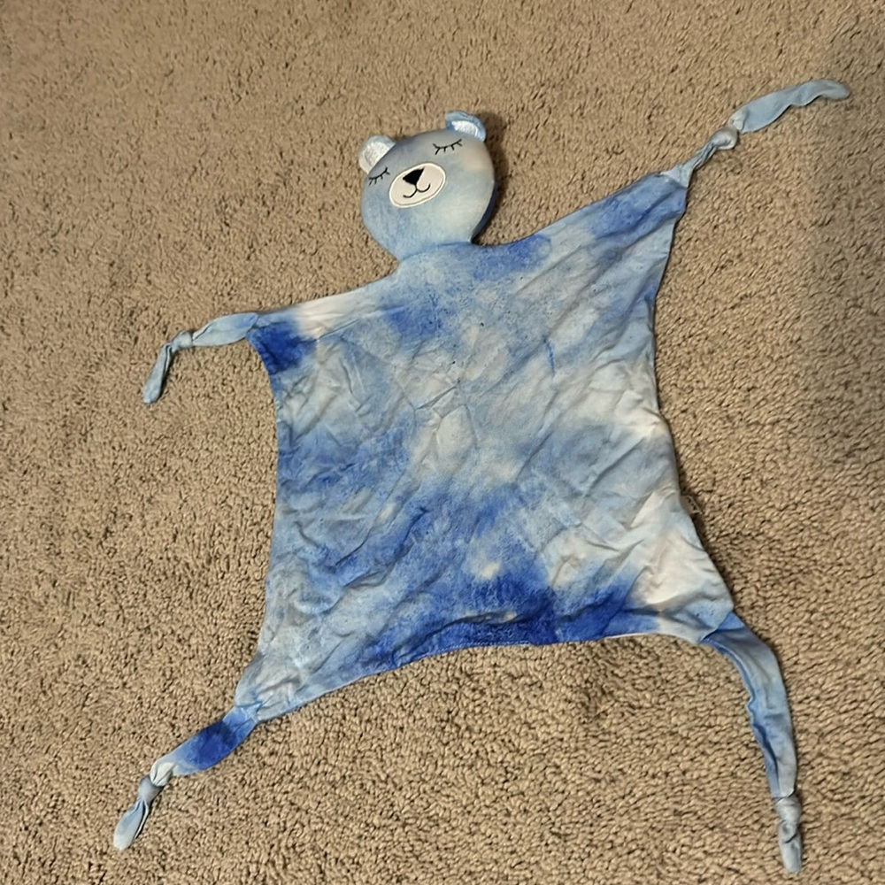 Little sleepies lovey. Blue tie dye bear